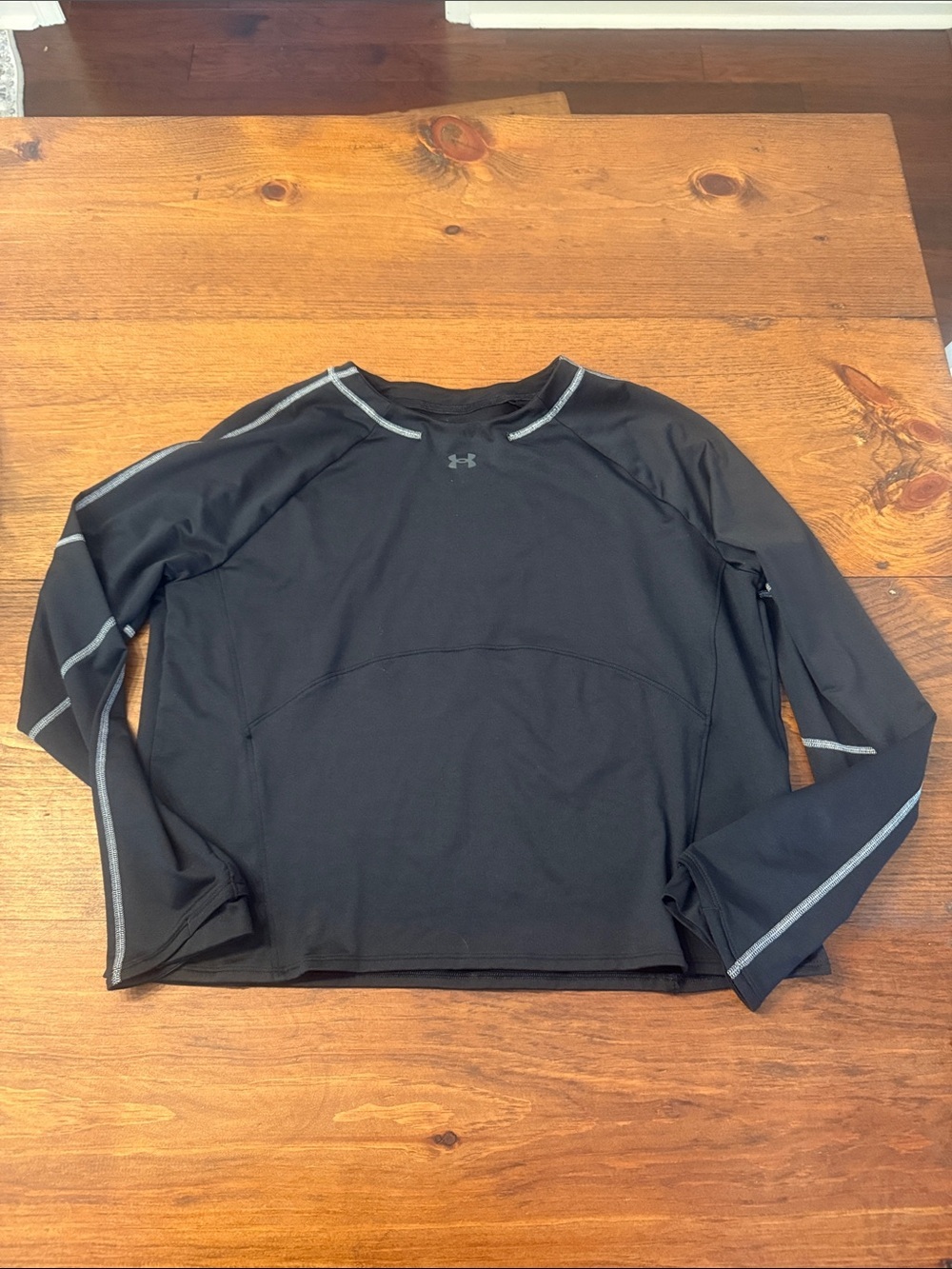 Under Armour Black Long Sleeve Performance Shirt with Gray Accents